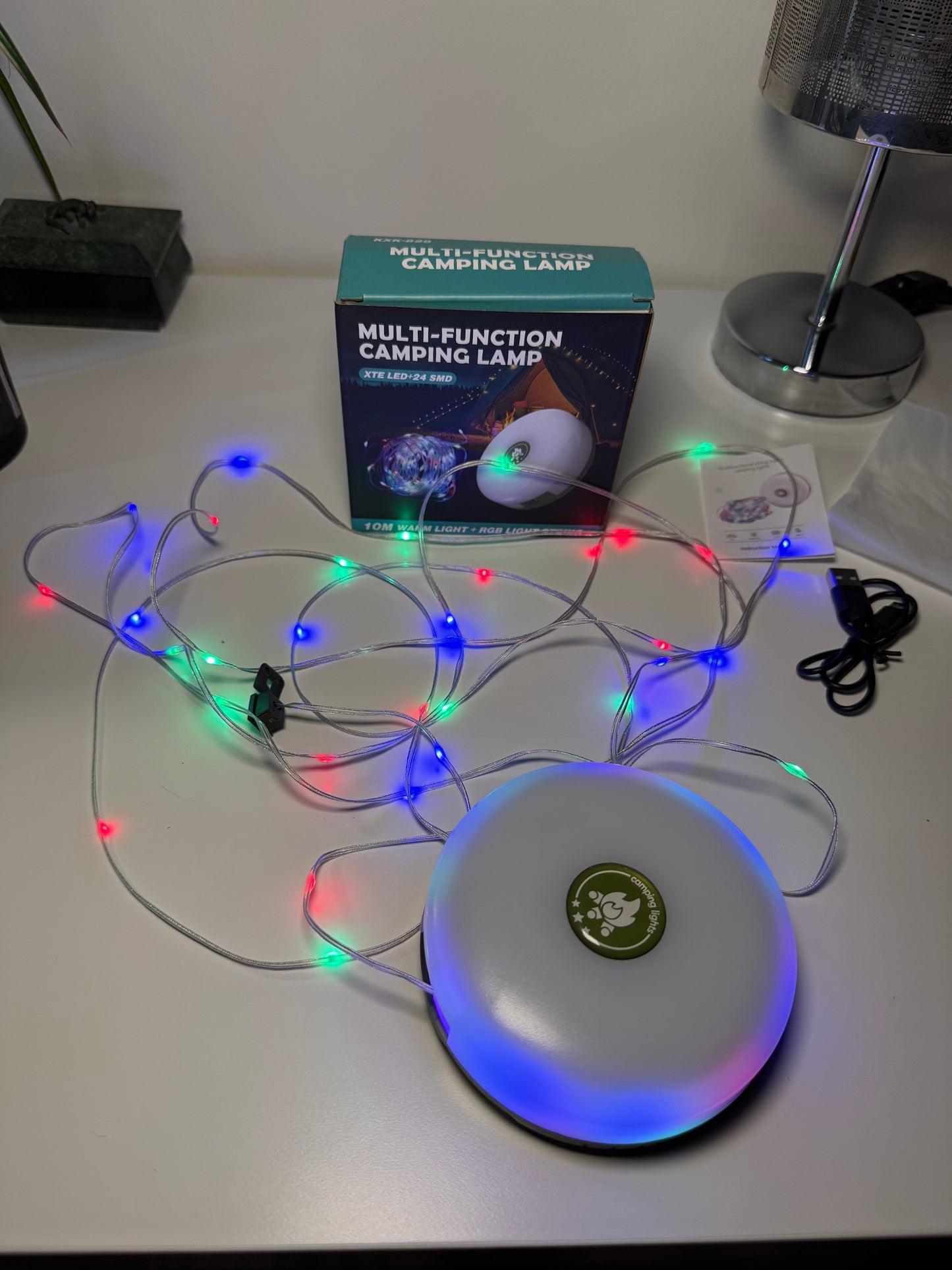 2-in-1 Camping Light String 32-foot String