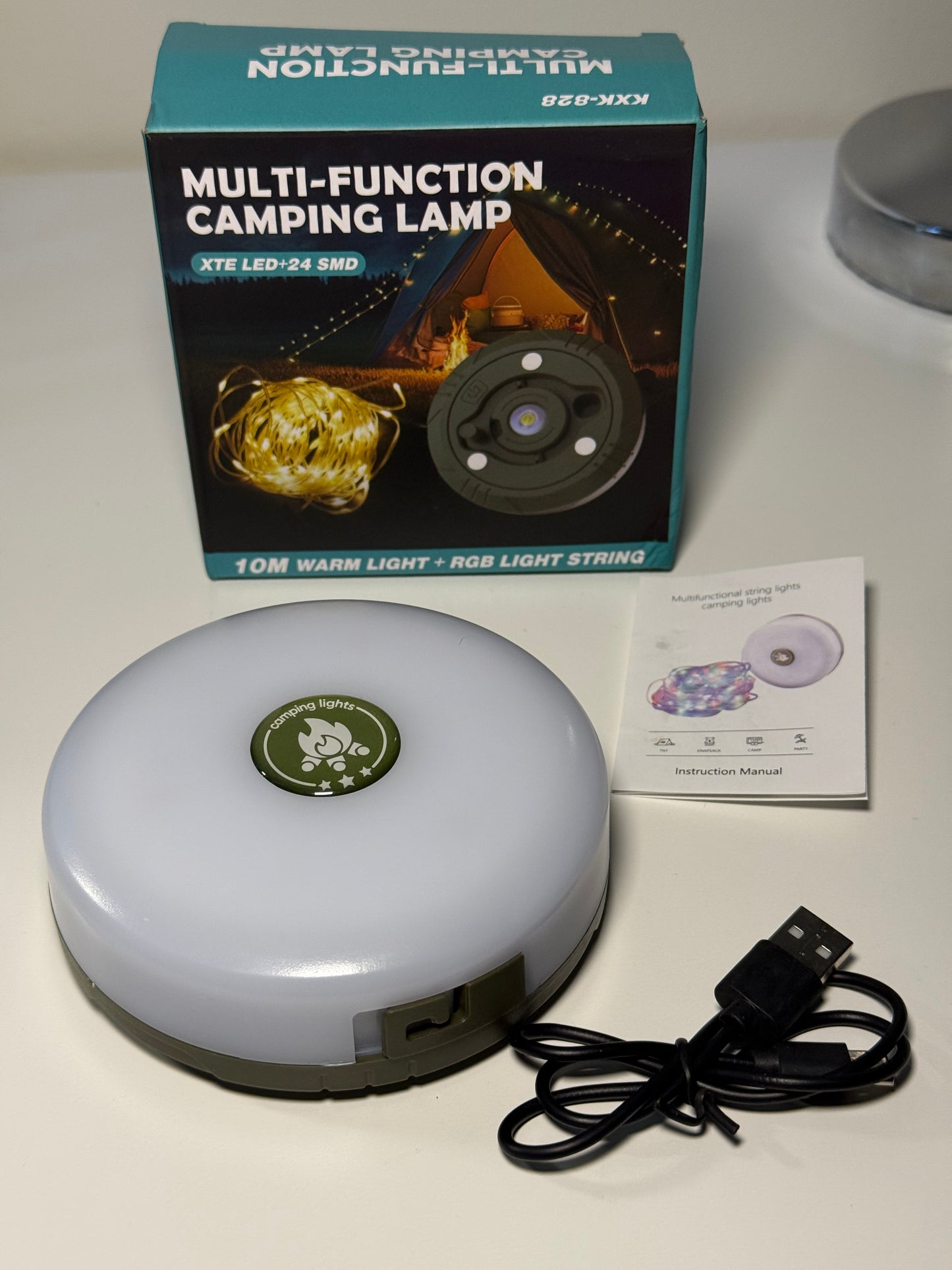 2-in-1 Camping Light String 32-foot String