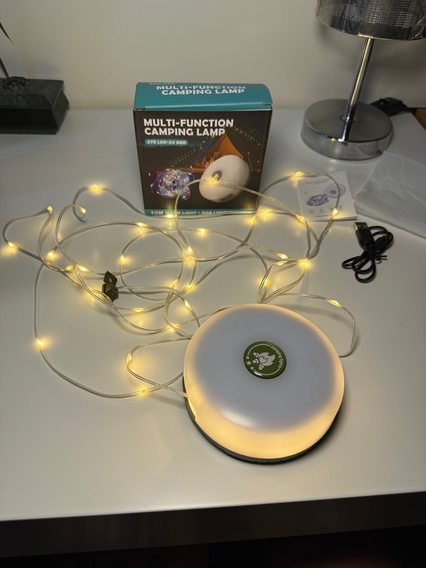 2-in-1 Camping Light String 32-foot String