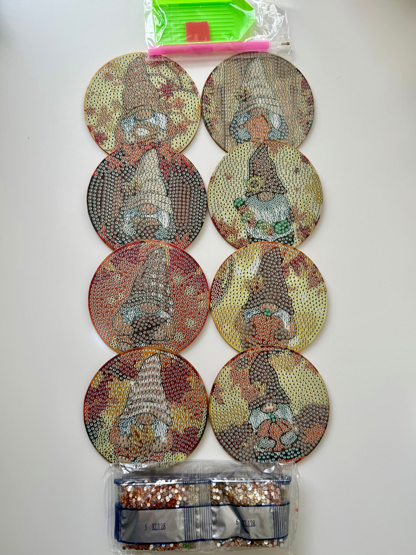 Autumn Gnome Diamond Coaster Set – 8 pcs